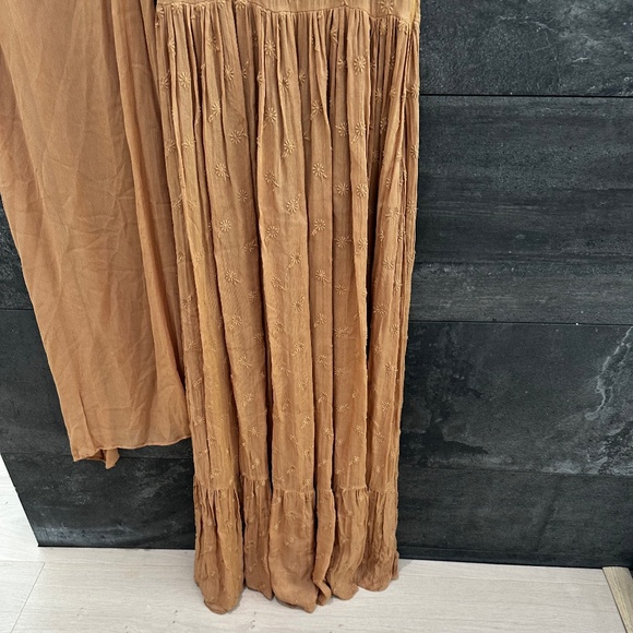 Doen Flora Embroidered Ruffle Maxi Dress Adobe Size XS - Picture 8 of 15